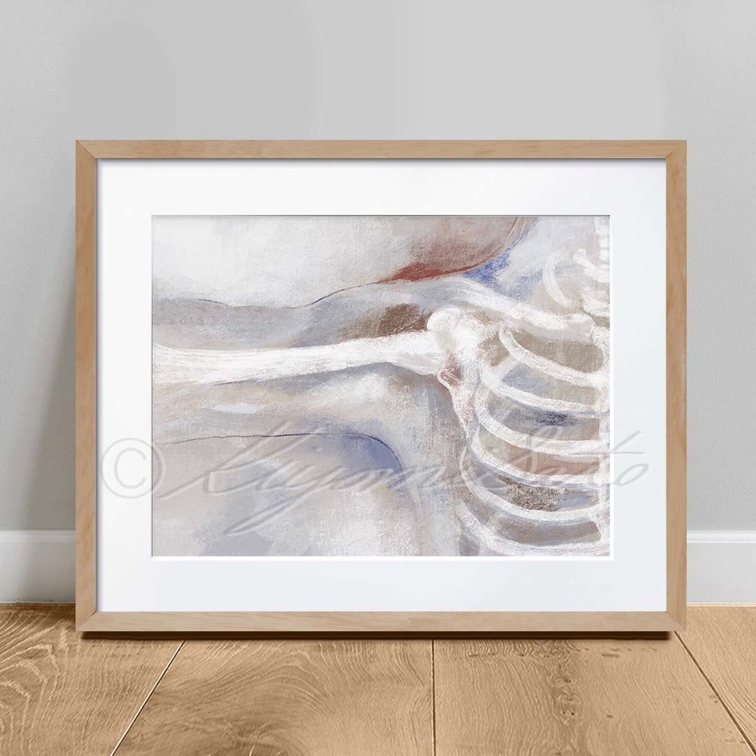 Shoulder Bone Abstract Rust Color Art Poster, Orthopedics Art, Physical ...