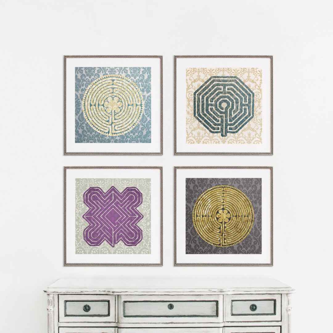 Labyrinth Set of 4 Poster, Print, Wall Decor, Art, 12 X 12 Inch - Etsy