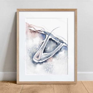 Abstract Hair follicle Histology Art, Science Art Decor, Anatomy Dermal Layer Watercolor Poster, Biology Art Print
