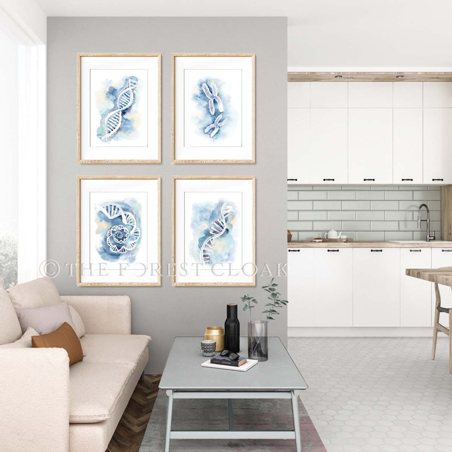 Set of 4 Genetics Posters DNA RNA DNA Spiral Chromosomes - Etsy