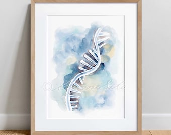 RNA Abstract Art Genetics Poster, Molecular Biology Print, Genetics Art, Biochemistry Wall Decor