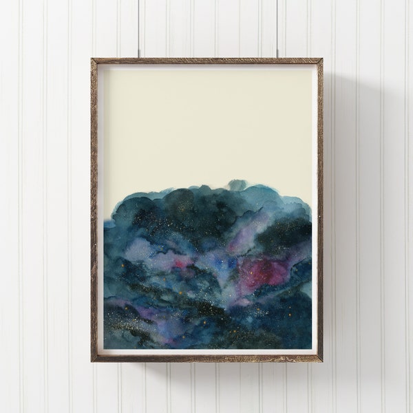 Starry Night Dream Landscape, Poster, print, wall decor, 8.5 x 11 in, 12 x 16 in