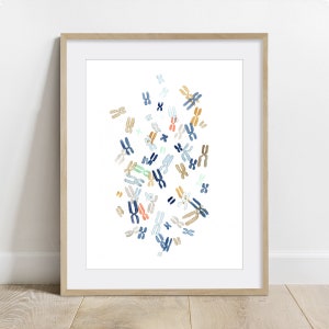 Chromosome Patterns, DNA, Genetics, Biology Poster, Science Art Print, Molecular biology wall decor