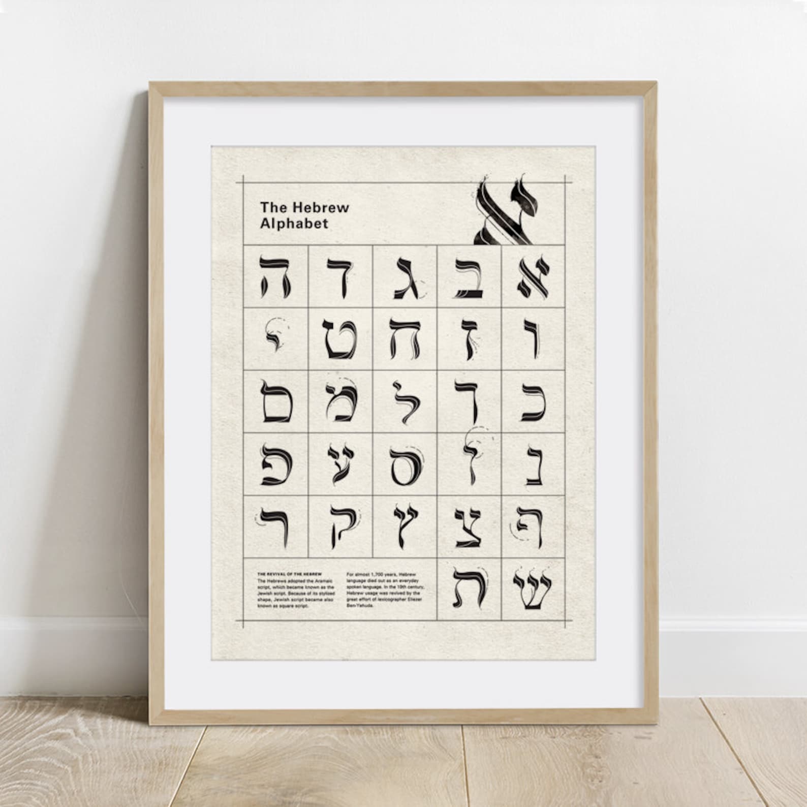 The Hebrew Alphabet Typography Poster print wall decor 8 x Etsy