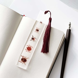 Tick Collection Clear Bookmark, Unique science Gift, Microbiology Stationery, Parasite Bookmark image 3