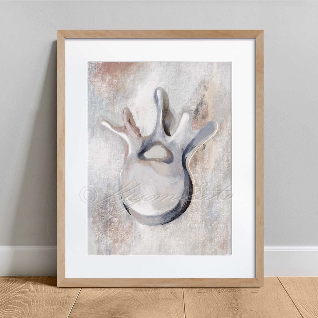 Vertebra Abstract Rust Color Orthopedics Art Poster, Physical Therapy ...