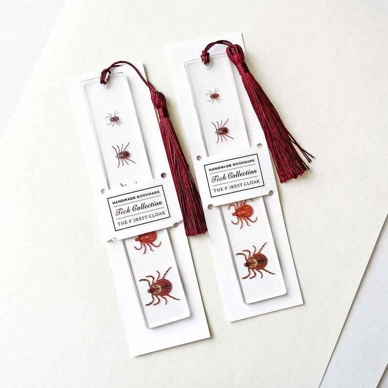 Tick Collection Clear Bookmark, Unique science Gift, Microbiology Stationery, Parasite Bookmark image 4