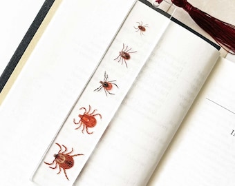 Tick Collection Clear Bookmark, Unique science Gift, Microbiology Stationery, Parasite Bookmark