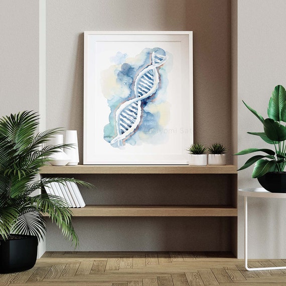 DNA Abstract Art Genetics Poster, Molecular Biology Print