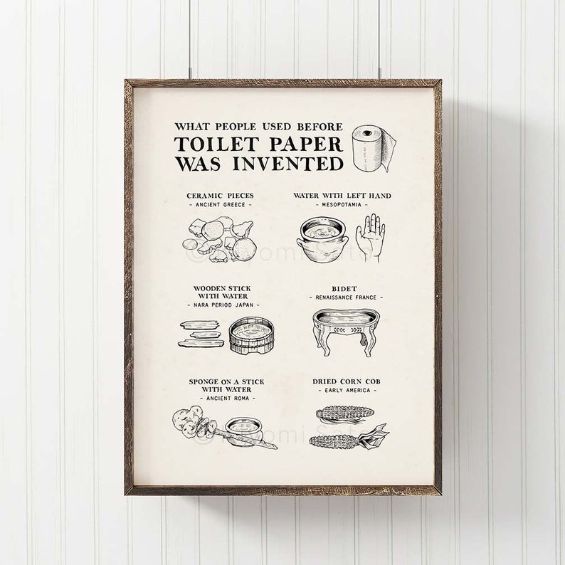 What People Used Before Toilet Paper Was Invented Bathroom Etsy