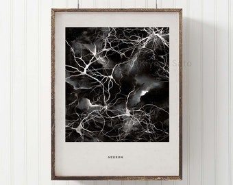 Neuron Vintage Style Art Print, Science Art Poster, Neurology art poster