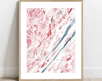 Connective Tissue Art, Collagen bundle Histology Art, Science Art Decor, Anatomy Abstract Science Art, Watercolor Histology Poster