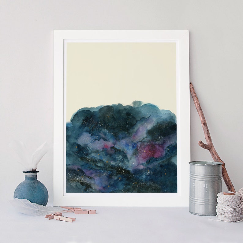 Starry Night Dream Landschap, Poster, print, wand decor, 8,5 x 11 in, 12 x 16 in afbeelding 5