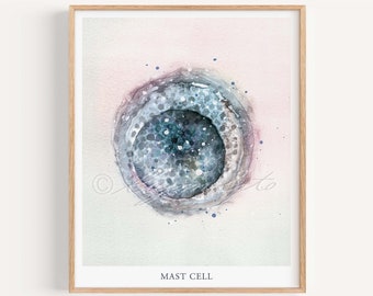 Mast cell Innate Immunity Art Print White Blood Cell Cytology Microbiology Immunology Science Art Biology Wall Decor Hematology Art Poster