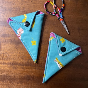 Small Scissor Keeper - Oh Lucky Lucky Teal Scissor Pocket