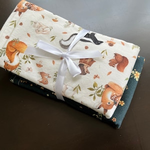 Woodland Creatures Burp Cloths, Burp Cloth Set, Baby Gifts