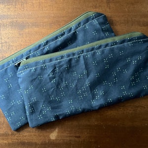 Navy Pencil Pouch, Zipper Pouch, Pencil Case