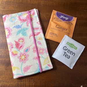 Cartera para té con estampado de cachemira, cartera para bolsitas de té, cartera para té de viaje