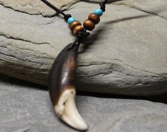 Large Wolf Tooth Necklace Wolf Teeth Necklace Wolf Necklace Wolf Tooth Necklace Adjustable African Native American Large Wolf Tooth Necklace