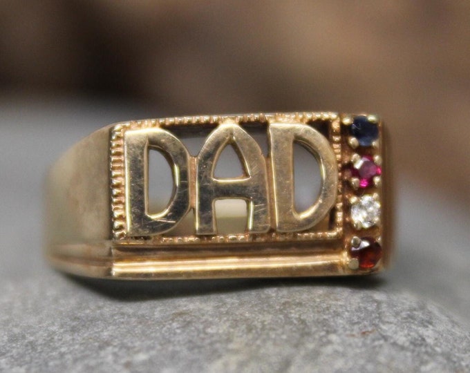 1980s Vintage DAD Ring 10K Solid Yellow Gold Dad ring 5.1 Grams Size 11 Men's Diamond Ring Vintage Dad Gold Rings Vintage Man Ring 10K Gold