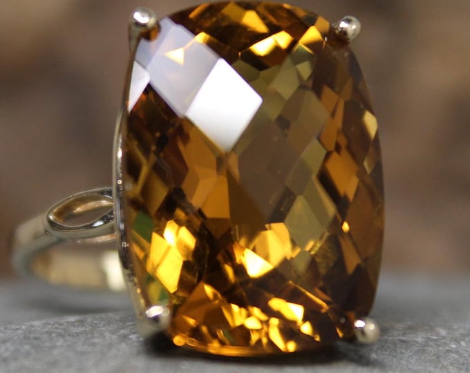 1980s Vintage 10k Solid Gold Clyde Duneier 10ctw Large Citrine Ring 7.5 Grams Size 9 Solid Gold Citrine Ring Vintage Gold Ring Citrine Ring