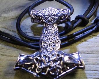 Odin Thor's Hammer Mjolnir Pendant Viking Necklaces Adjustable Necklace Pendant Jewelry Scandinavian Viking Thors Hammer Pendant Hammer