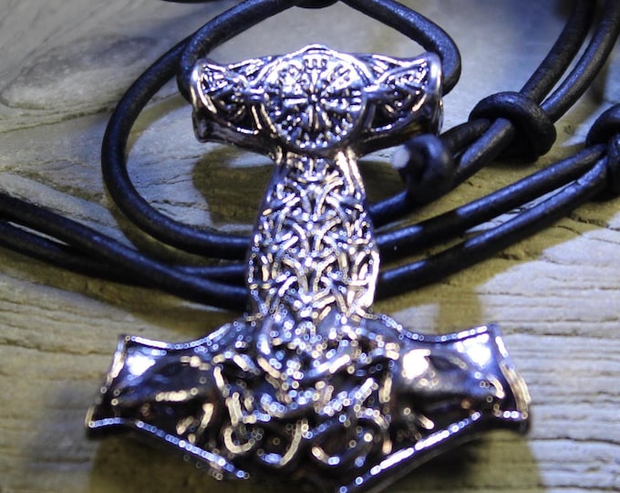 Odin Thor's Hammer Mjolnir Pendant Viking Necklaces Adjustable Necklace Pendant Jewelry Scandinavian Viking Thors Hammer Pendant Hammer