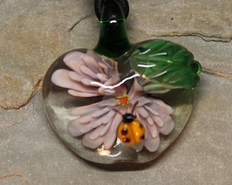 Hand Created Murano Inspired Necklace Large Murano Inspired Glass Pendant Necklace Handmade Glass Pendant Handmade Handcrafted Pendant