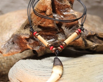 Large Wolf Tooth Necklace Wolf Teeth Necklace Wolf Necklace Wolf Tooth Necklace Adjustable African Native American Large Wolf Tooth Necklace