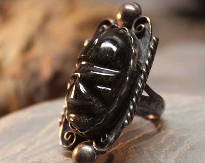 1960s Vintage Onyx Sterling Silver Ring 11.6 Grams Size 6.5 Vintage Sterling Silver Onyx Ring large Silver Ring Solid Sterling Silver Rings