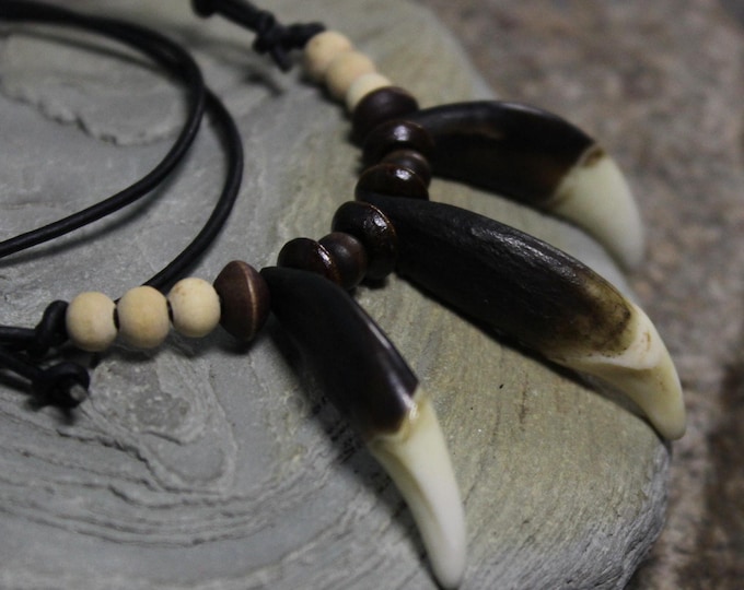 Large Wolf Tooth Necklace Wolf Teeth Necklace Wolf Necklace Wolf Tooth Necklace Adjustable African Native American Large Wolf Tooth Necklace