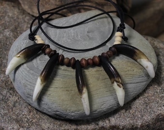 Large Wolf Tooth Necklace Wolf Teeth Necklace Wolf Necklace  Wolf Tooth Necklace Adjustable African Native American Tribal Spiritual Healing