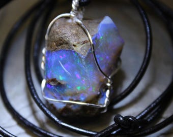 Large Natural Ethiopian Welo Fire Opal 33.5Ct Welo Ethiopia Large Fire Opal Gemstone Pendant Necklace Large Natural Raw Earth Mined Opal