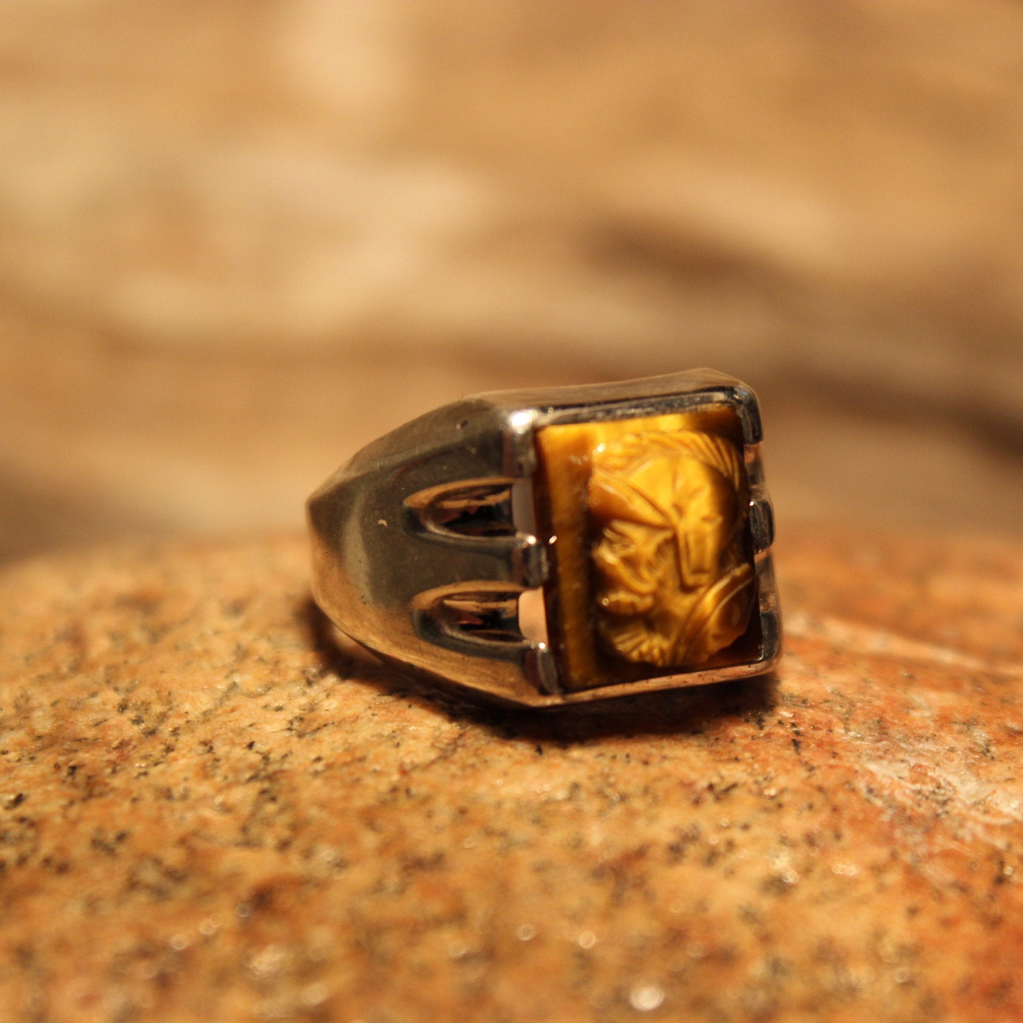Mens Silver Rings Roman Soldier Ring Size 9 Vintage Sterling Silver ...