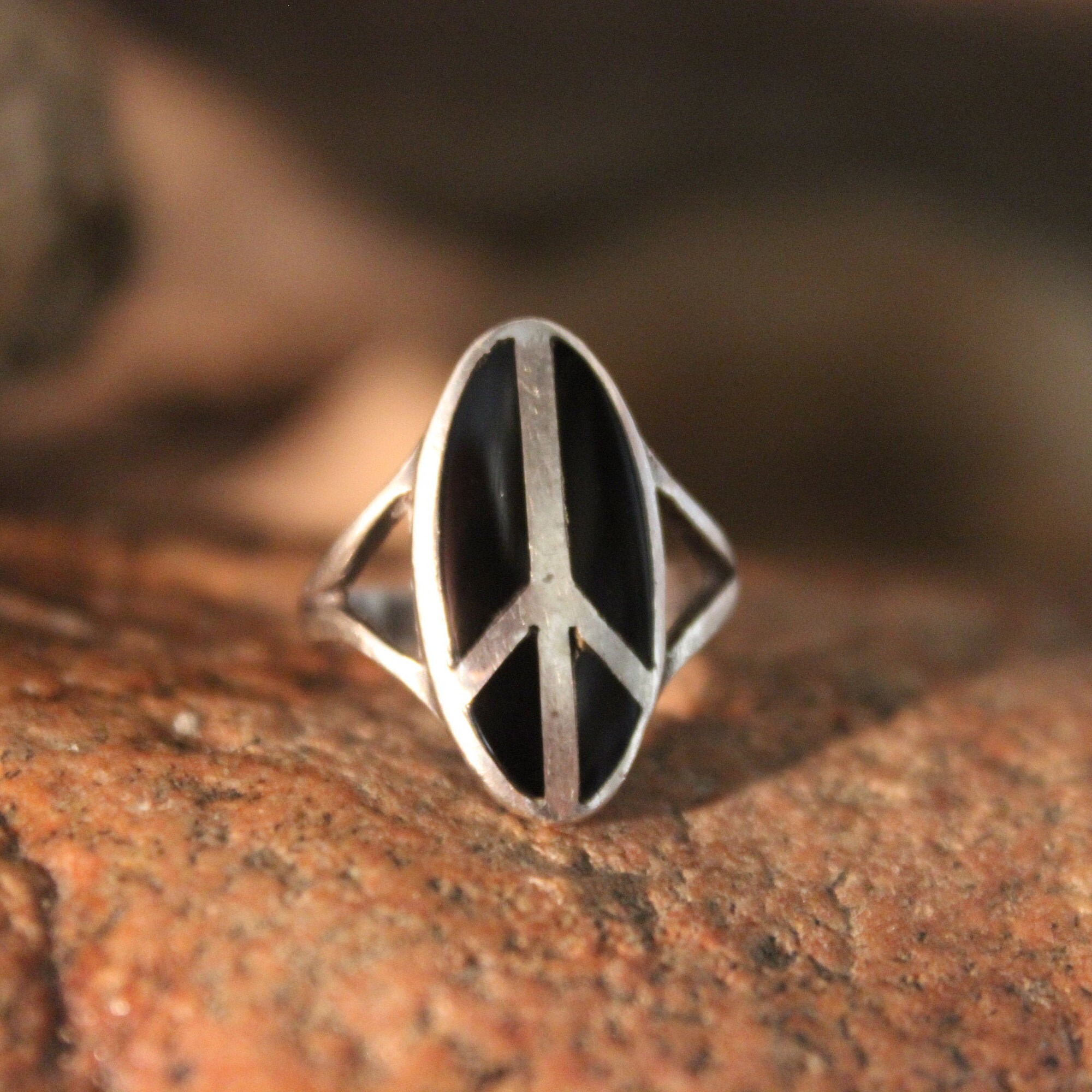 Vintage Silver Peace Ring Ladies Vintage Rings Sterling Silver Peace