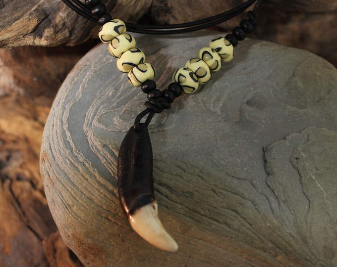 Large Wolf Tooth Necklace Wolf Teeth Necklace Wolf Necklace Wolf Tooth Necklace Adjustable African Native American Large Wolf Tooth Necklace