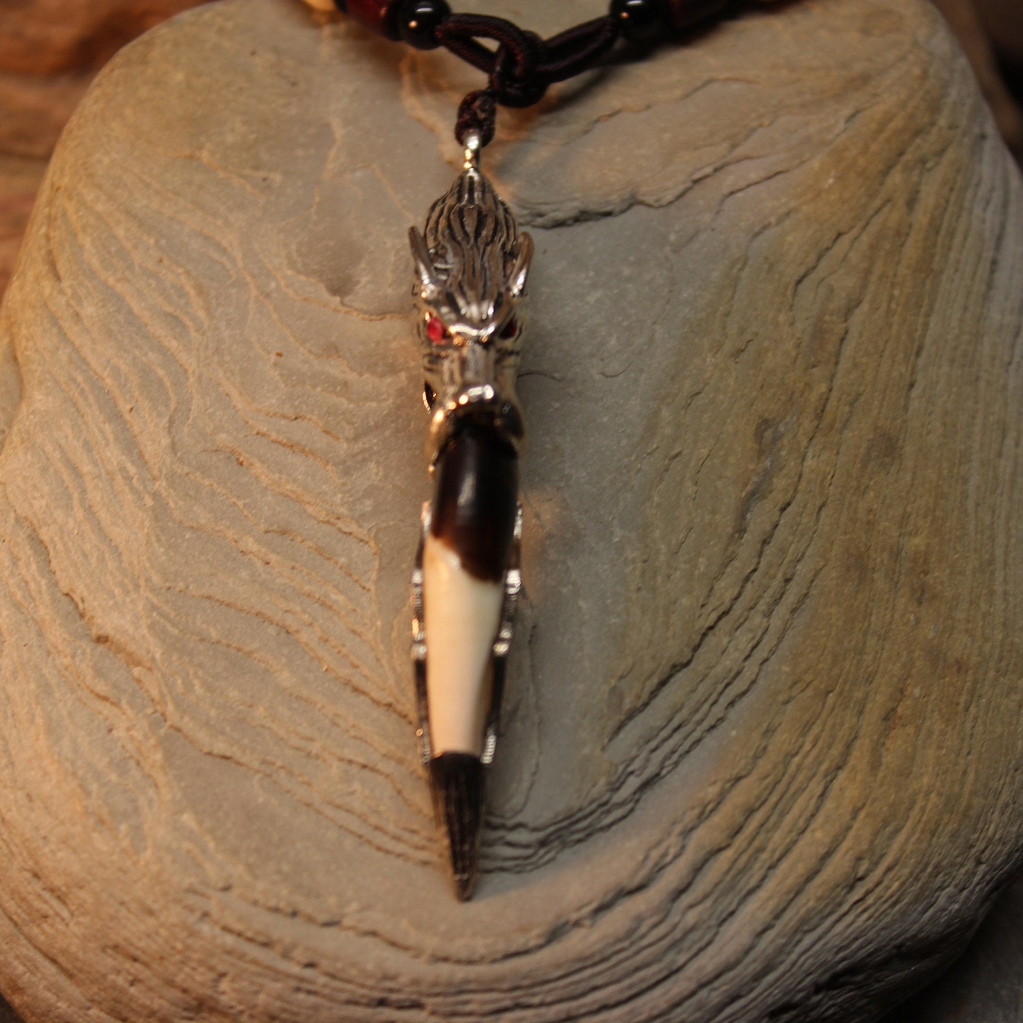 Large Wolf Tooth Necklace Wolf Teeth Necklace Wolf Necklace Wolf Tooth