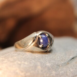 1980's Vintage Blue Star Sapphire Ring 10K Gold Mans Ring - Etsy
