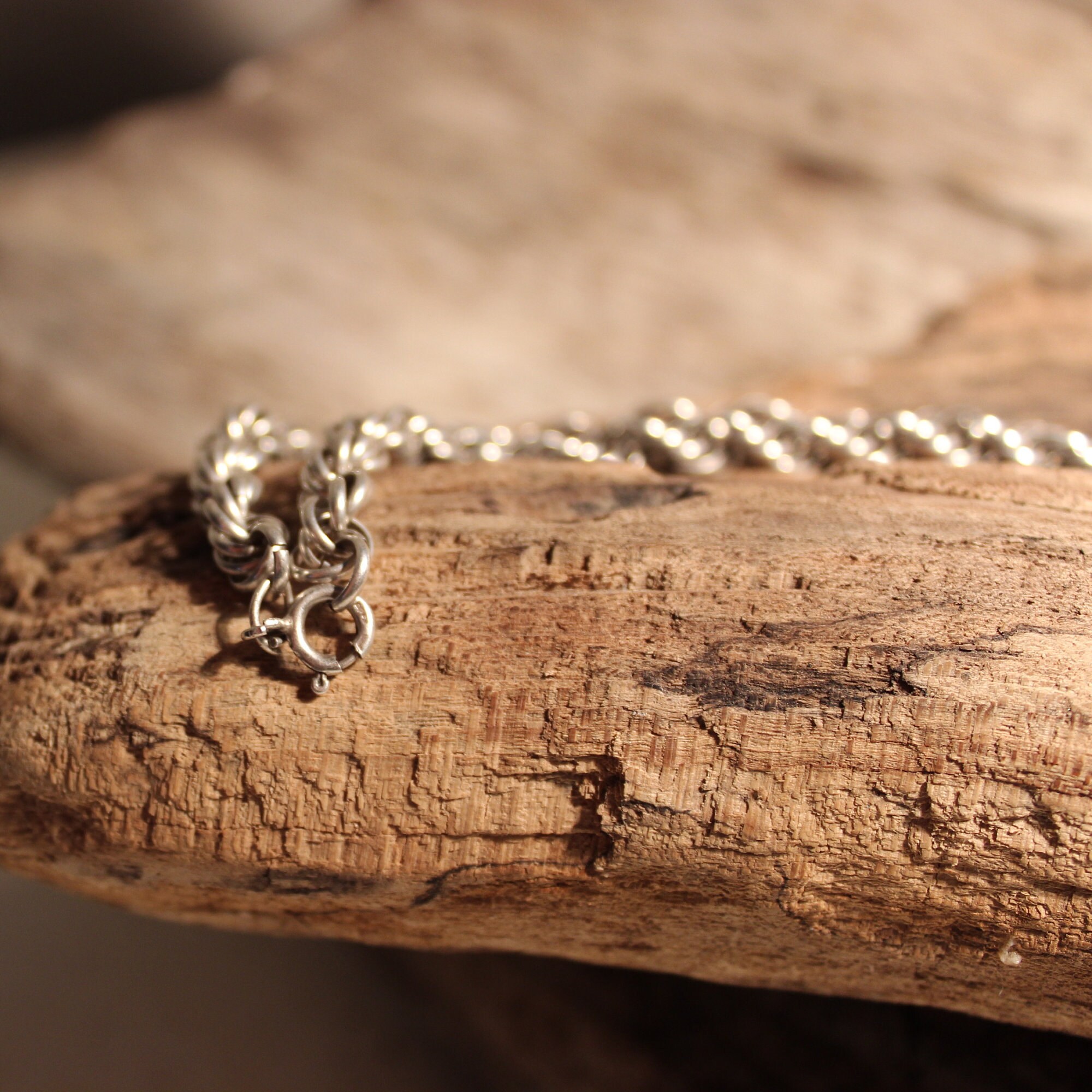 Sterling Silver Rope Chain 47.5 Grams Vintage 26 Heavy Solid Sterling