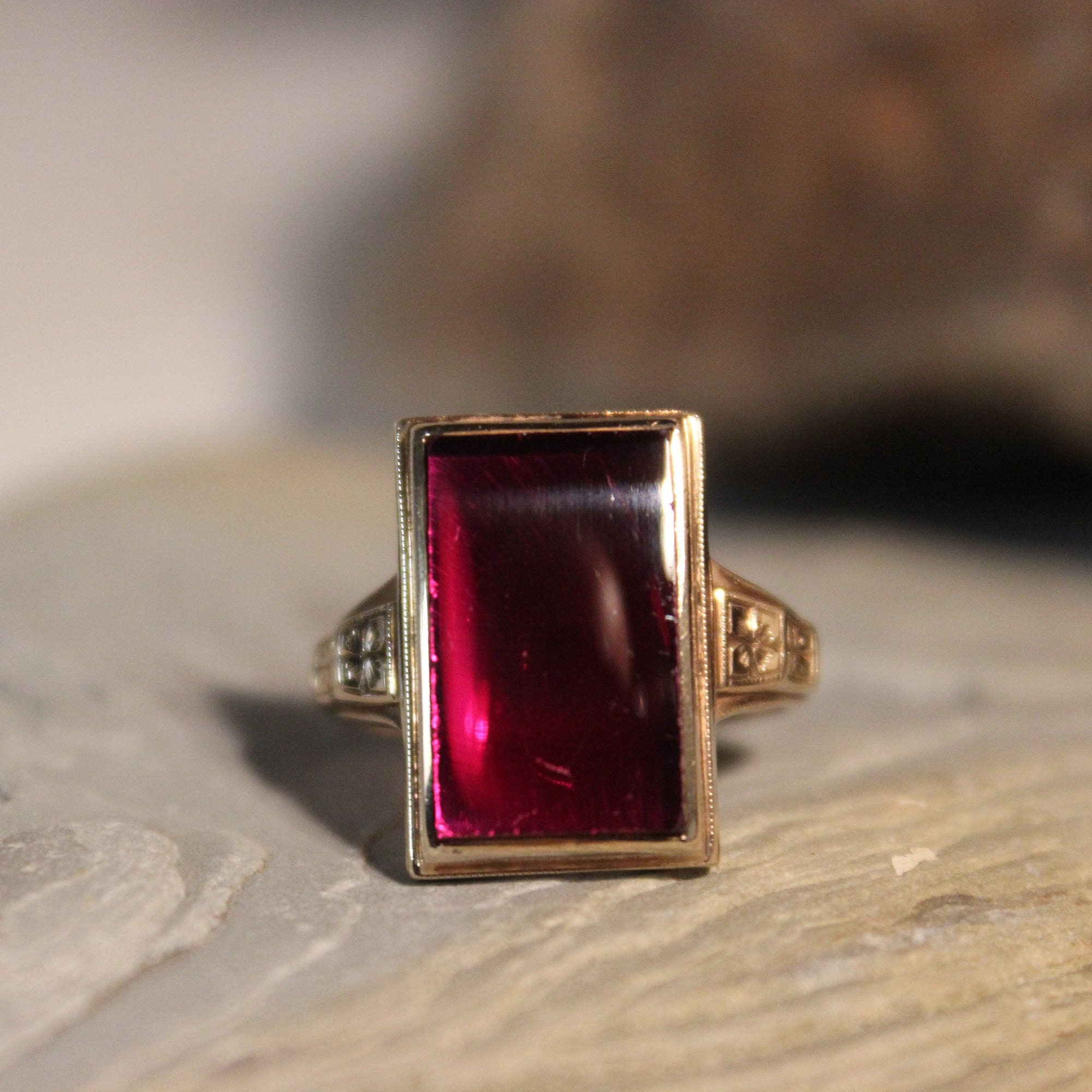 Vintage 10k Solid Gold Ruby Ring 6.2 Grams Size 6.5 Gold Womans Ring ...