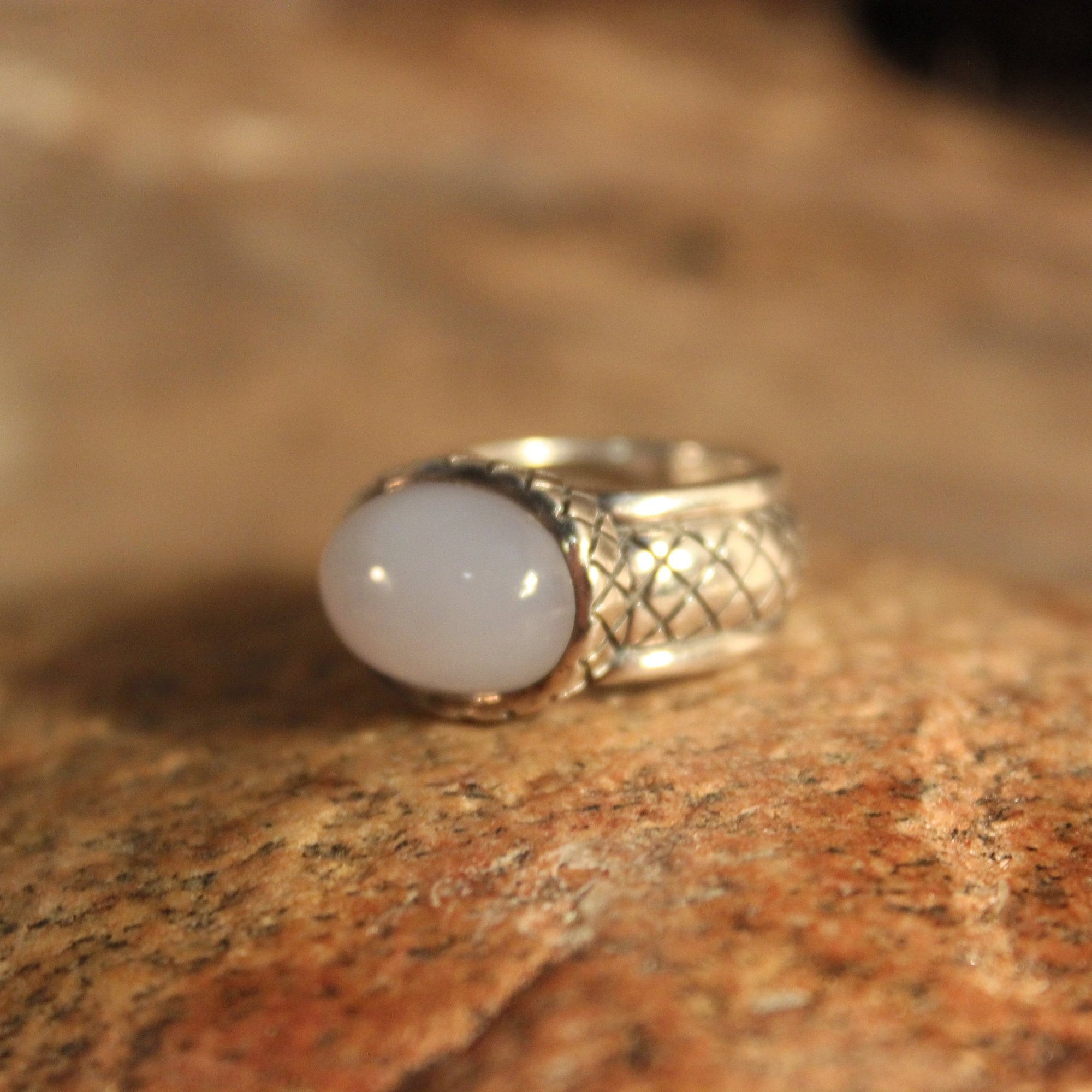 Vintage Sterling Silver Moonstone Ring 8.3 Grams Size 5 Stamped 925 Thailand Sterling Silver