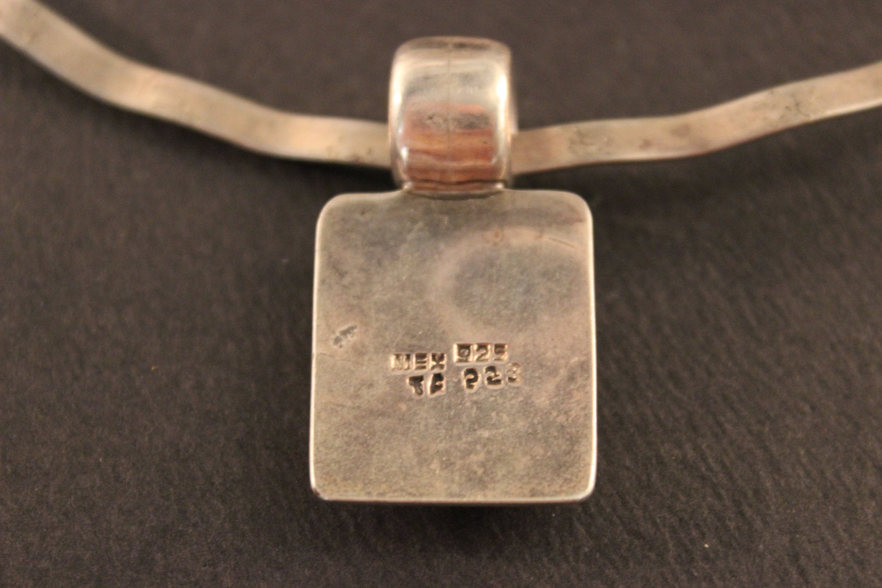 Vintage Sterling Silver Mexico Collar Necklace Large Coral Silver