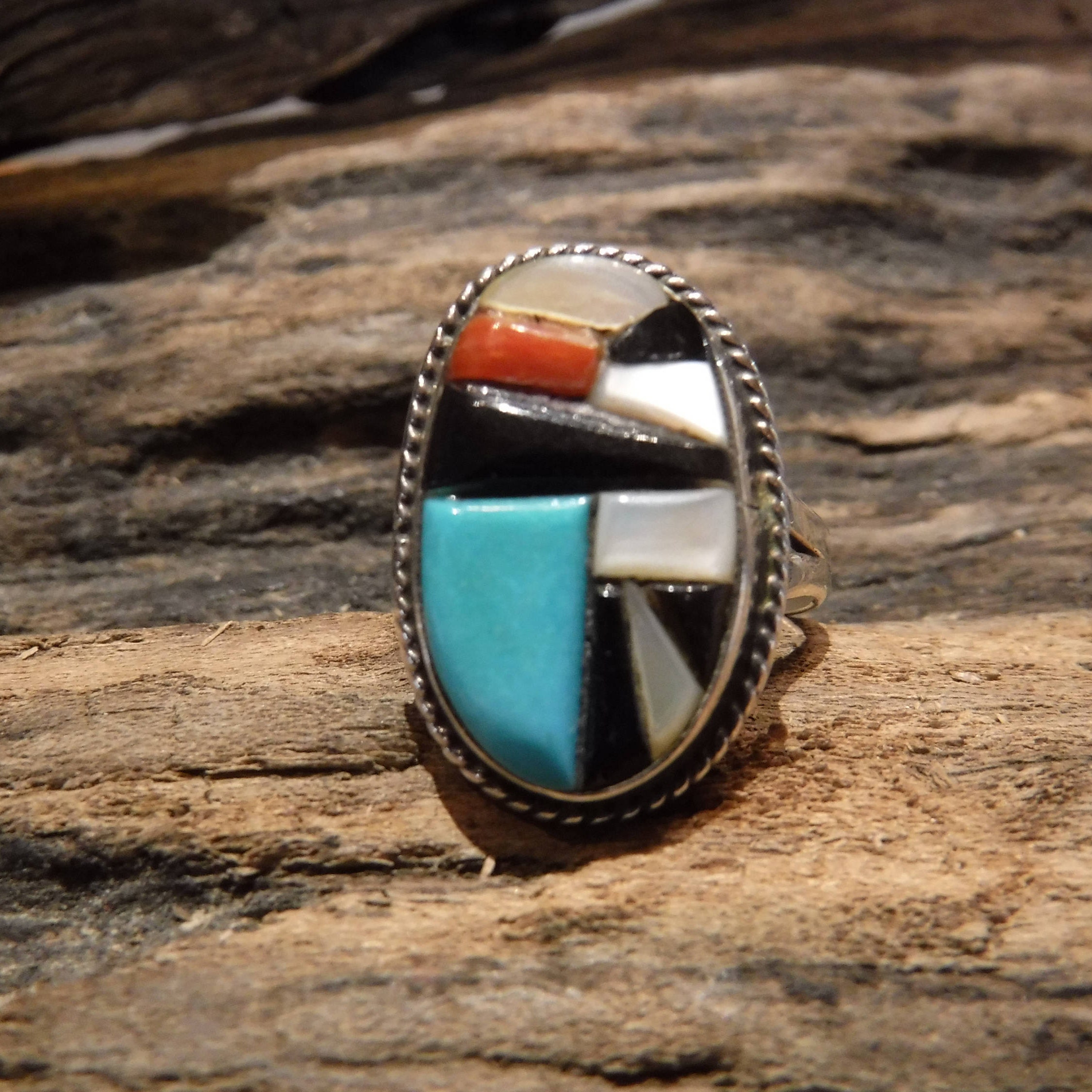 Navajo Zuni Native American Zuni Sterling Size 8.5 Weight 4.8 Grams ...