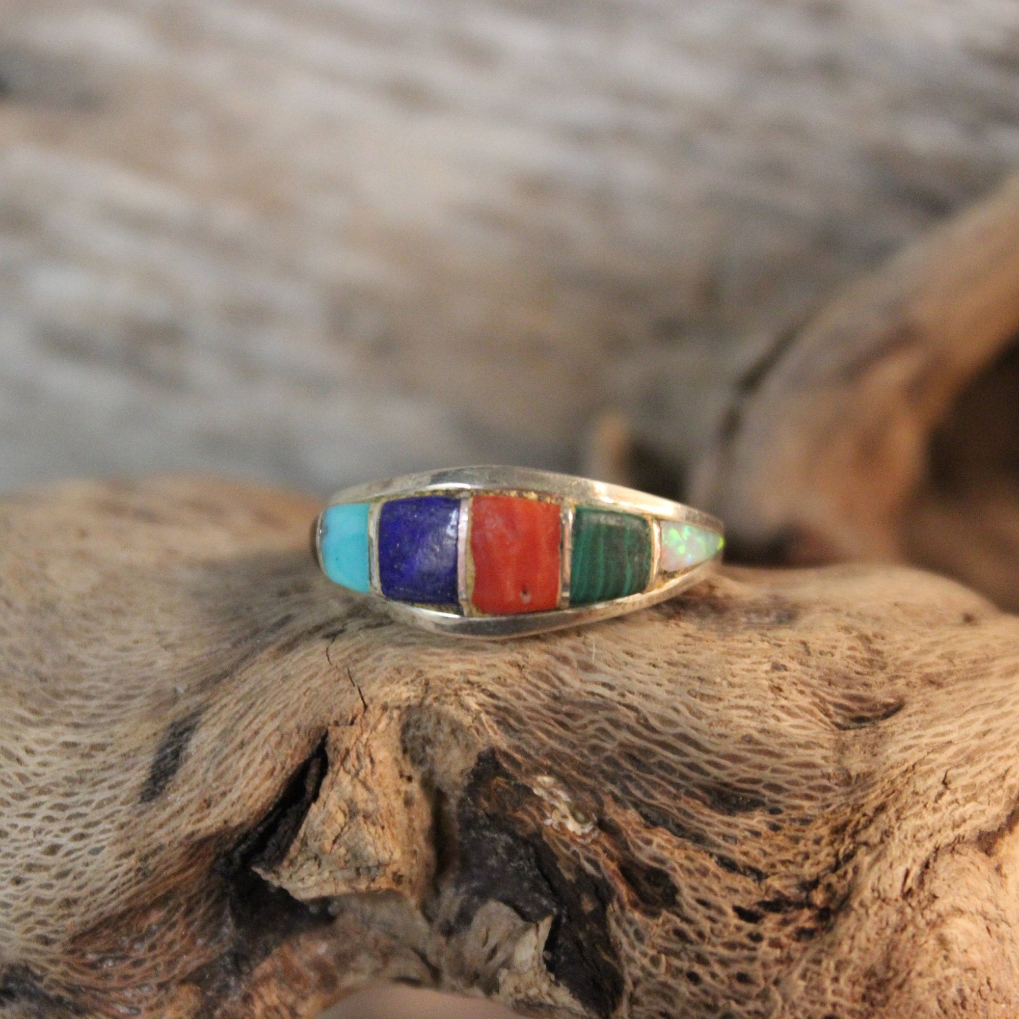 Vintage Zuni Native American Silver Ring Weight 2.5 Grams Size 6 Singed