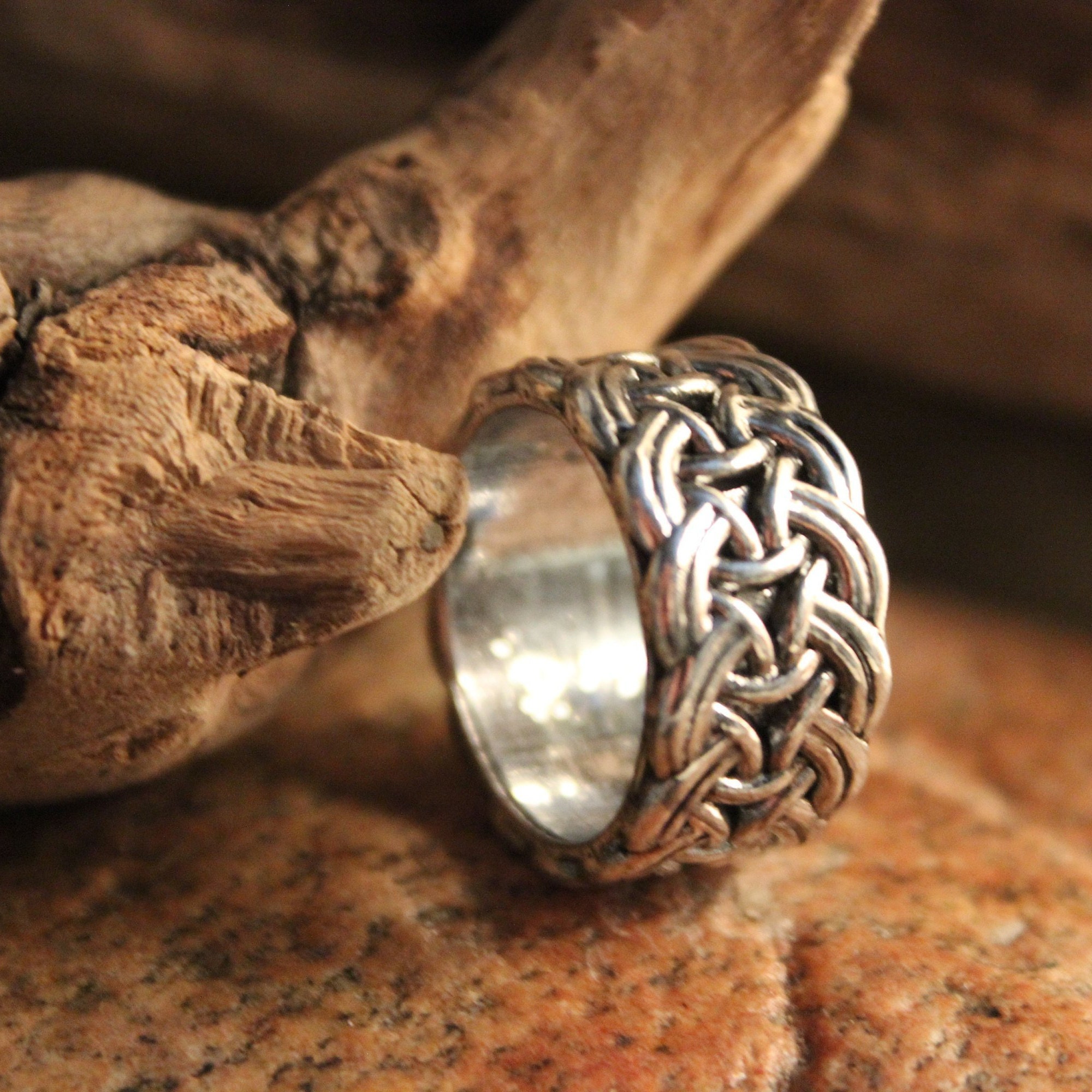 Mens Viking Ring Silver Viking Band Ring Norse Ring Celtic Rings 8