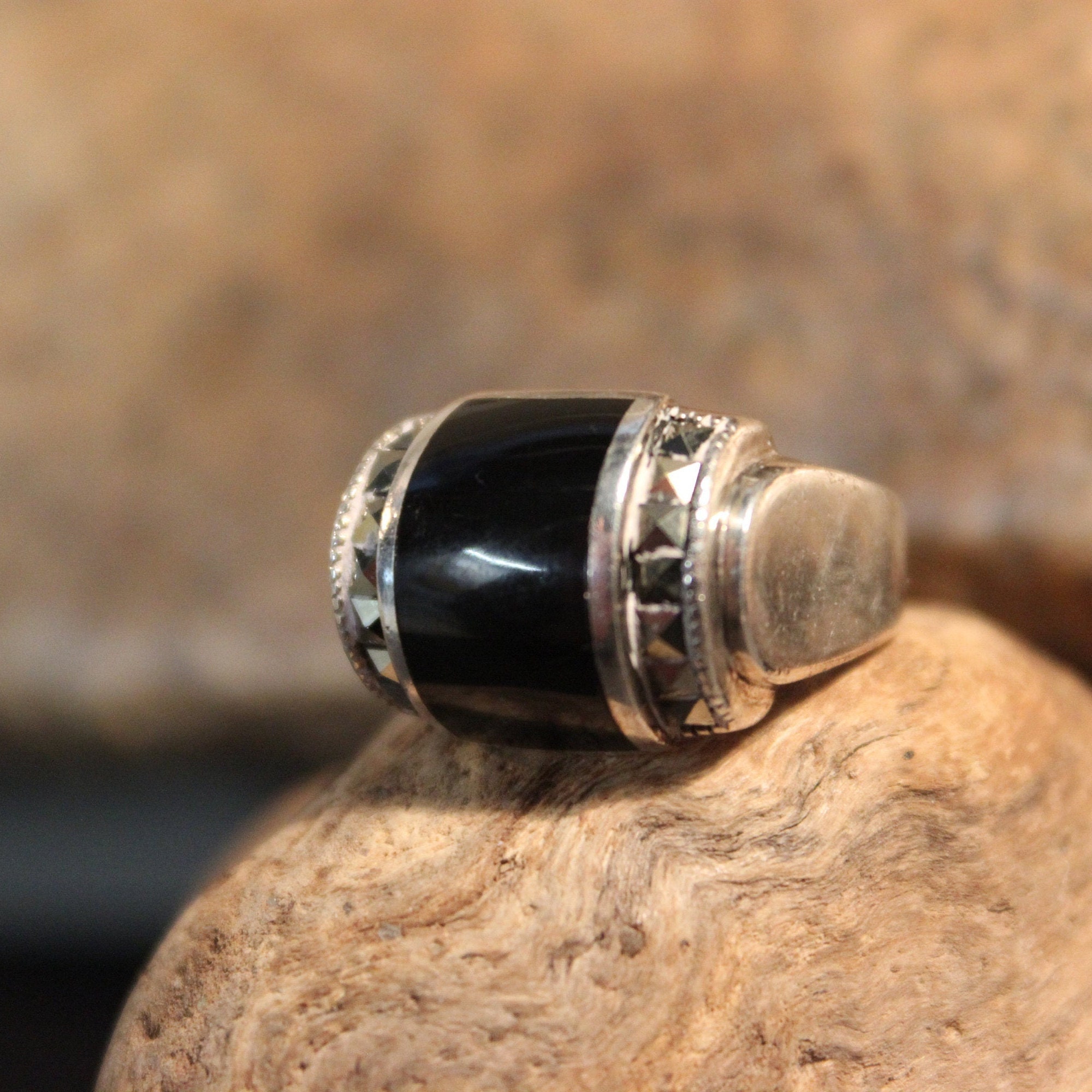 Vintage Sterling Silver Black Onyx Ring 6 1 Grams Size 6 Silver Onyx Vintage Ring Womens Mens Rings Vintage Silver Ring Silver Onyx Ring