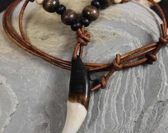 Large Wolf Tooth Necklace Wolf Teeth Necklace Wolf Necklace Wolf Tooth Necklace Adjustable African Native American Large Wolf Tooth Necklace