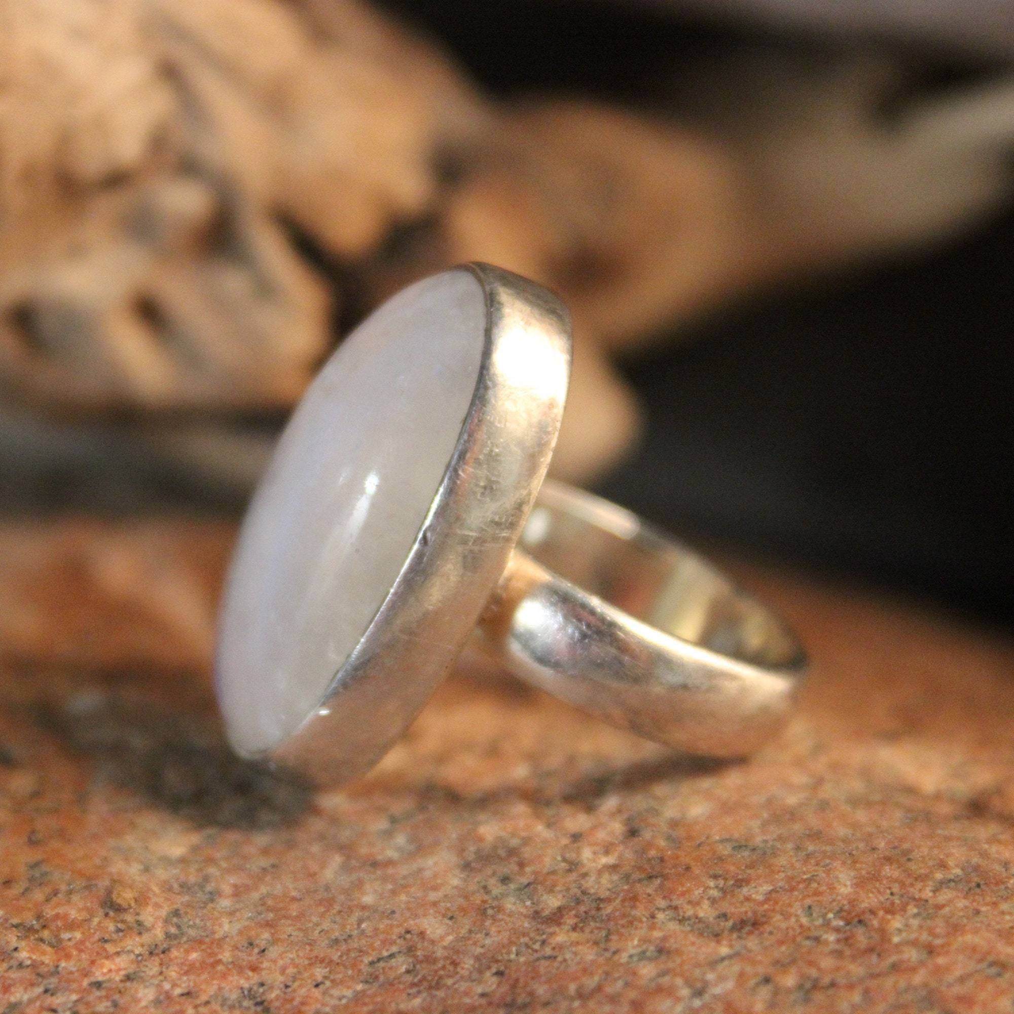 Vintage Sterling Silver Moonstone Ring 10 Grams Size 5.75 Vintage ...