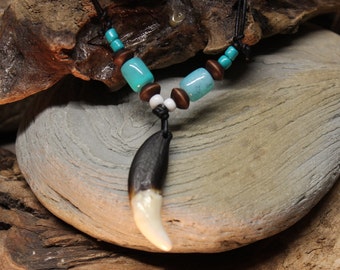 Large Wolf Tooth Necklace Wolf Teeth Necklace Wolf Necklace Wolf Tooth Necklace Adjustable African Native American Large Wolf Tooth Necklace