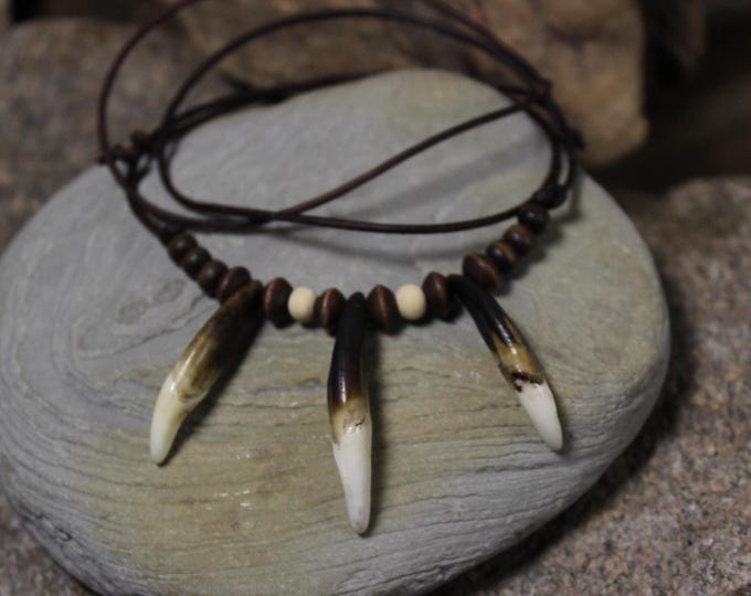 Large Wolf Tooth Necklace Wolf Teeth Necklace Wolf Necklace Wolf Tooth Necklace Adjustable African Native American Large Wolf Tooth Necklace